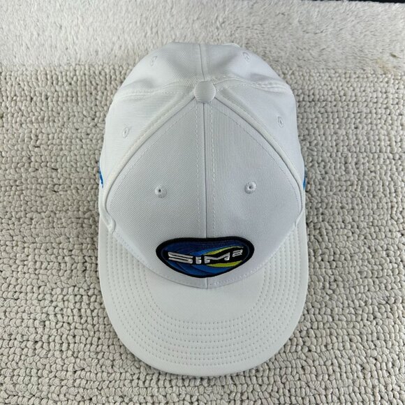 Taylor Made Sim2 Snapback Golf Hat OSFA Driver Launch Golfing Patch Cap White - Picture 2 of 8
